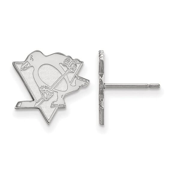 Sterling Silver NHL Pittsburgh Penguins Small Post Earrings